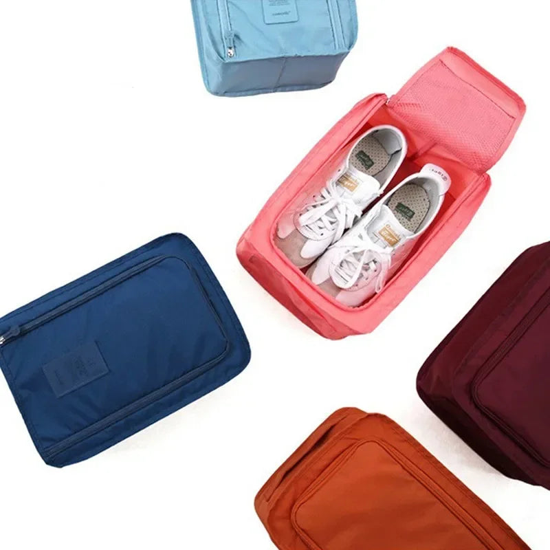 Breathable Sneaker Travel Bag - Waterproof Foldable Shoe Organizer with Separate Pocket for Home and Travel Storage