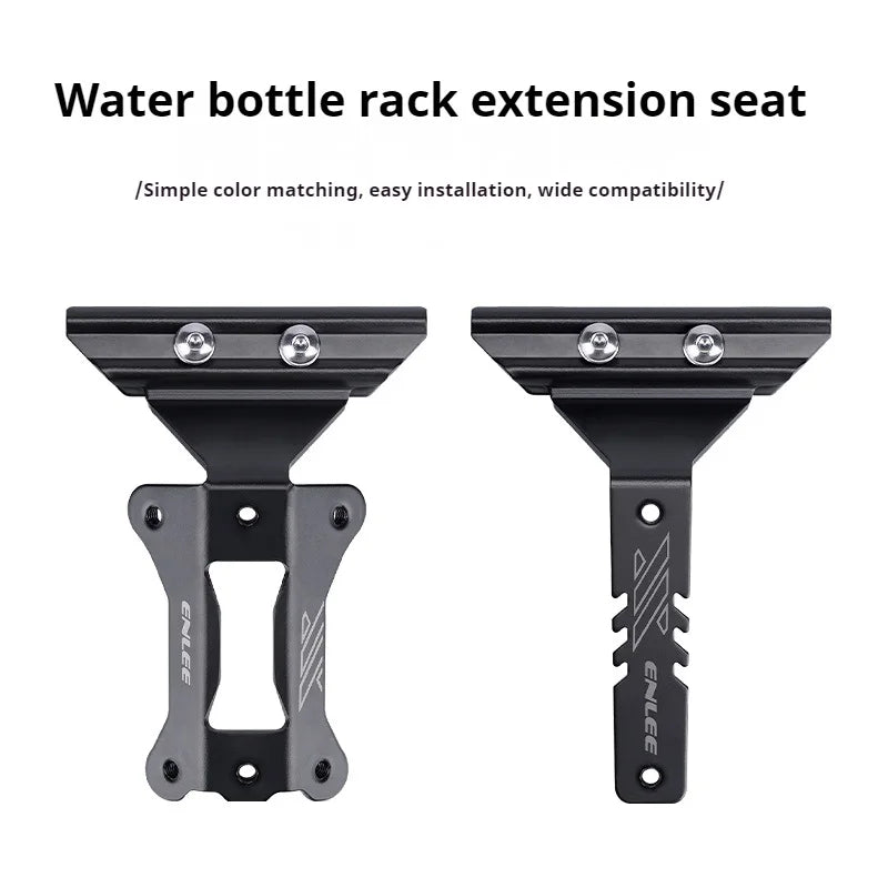 ENLEE Aluminum Bike Water Bottle Cage Extension Bracket – MTB & Road Bicycle Saddle Seat Mount Adapter for Cycling Hydration Setup