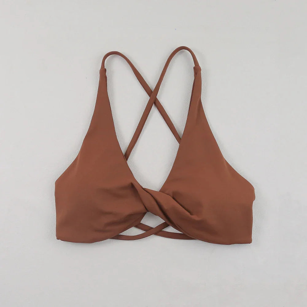 Sexy Slim Shoulder Strap Sports Bra – High Stretch Comfortable Breathable Yoga & Gym Workout Underwear with Detachable Straps