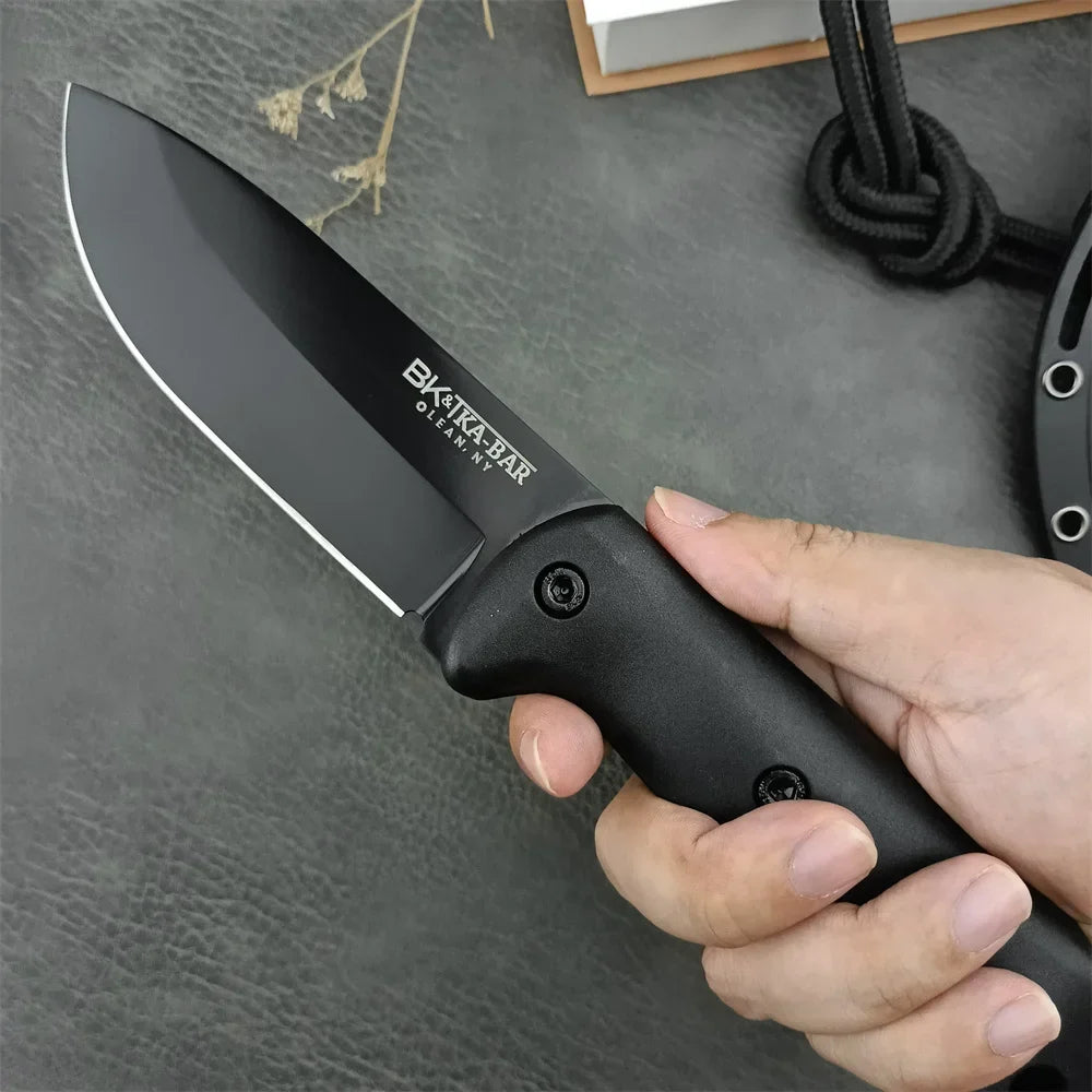 KB Fixed Blade Survival Knife - 8Cr13MoV Blade with Nylon Fiber Handle for Camping, Hunting, Hiking & EDC Outdoor Use