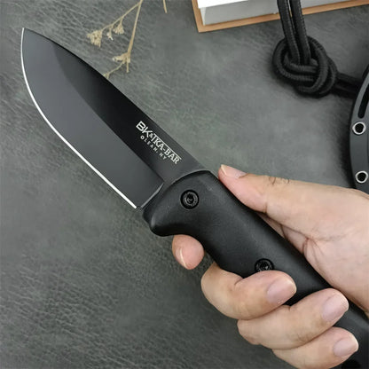 KB Fixed Blade Survival Knife - 8Cr13MoV Blade with Nylon Fiber Handle for Camping, Hunting, Hiking & EDC Outdoor Use
