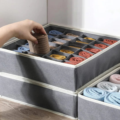 Foldable Underwear Drawer Organizer Box – Storage Case for Socks, Bras, Pants, Scarves, and Ties