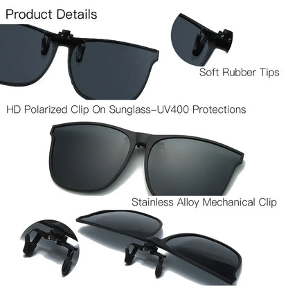 Polarized Clip-On Myopia Glasses – Night Vision Driving Goggles UV Resistant Outdoor Sunglasses