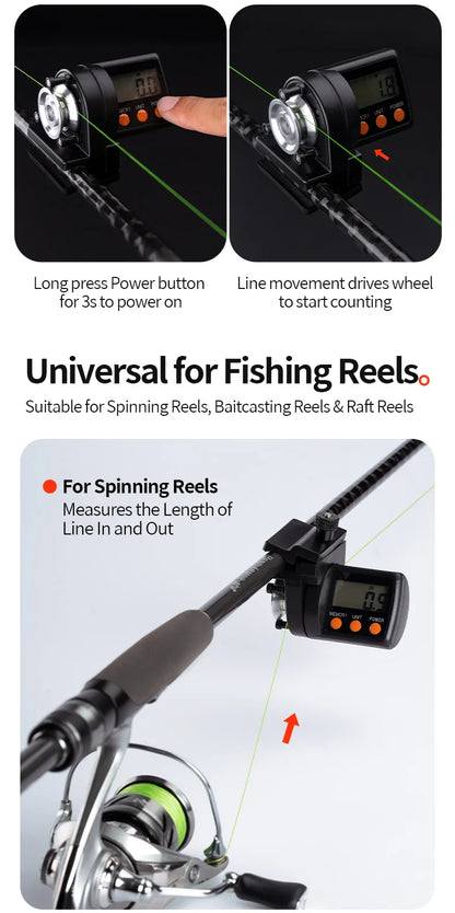 CHILENT 999.9M Digital Fishing Line Counter – ABS Night Display, Fishing Accessories (Battery Not Included)