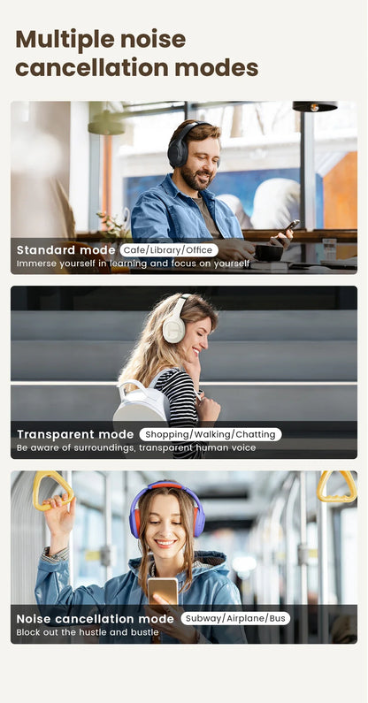 HAYLOU S35 ANC Wireless Headphones - Over-Ear Bluetooth 5.2, 42dB Active Noise Cancelling, 60-Hour Battery, 40mm Dynamic Driver