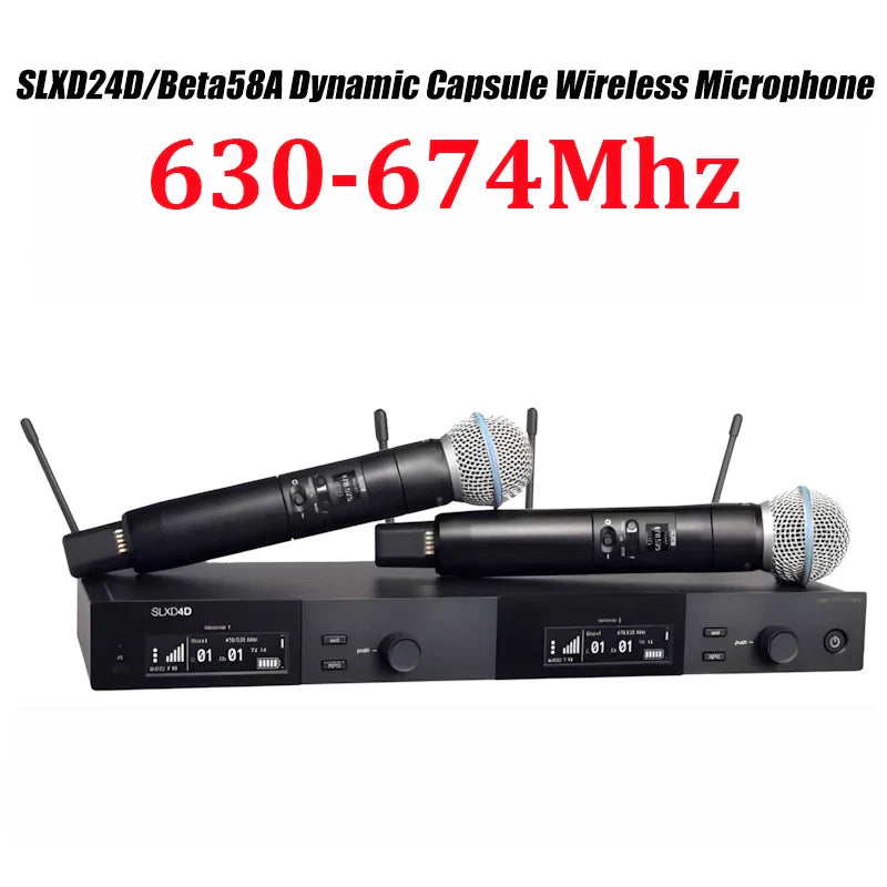 SLXD Wireless Microphone System – 500/600/800MHz 4-Pin Headset with KSM8/Beta58, Professional Audio for Stage & Karaoke