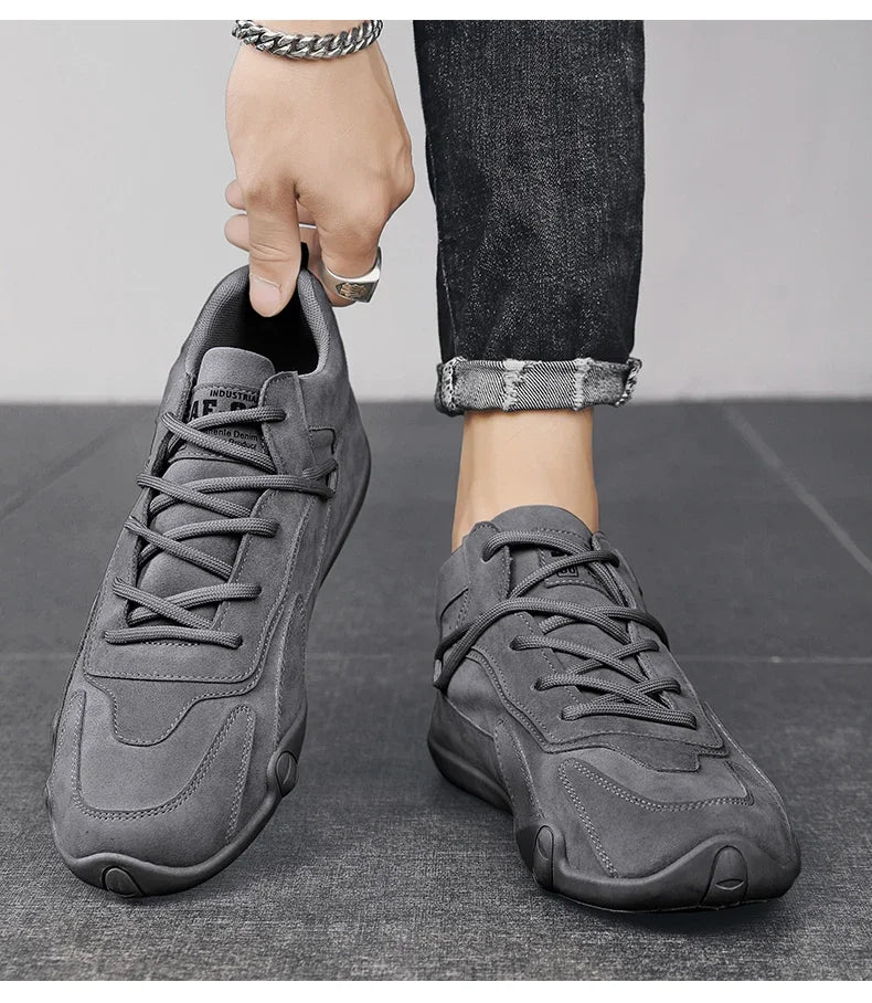 2024 Men’s Spring Ankle Boots – Casual Lace-Up Khaki Sneakers, Non-Slip Work Shoes & Loafers