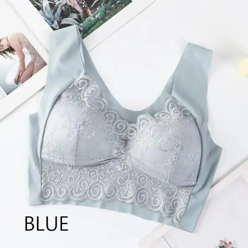 Women's Lace Bra Camisole: Breathable V Neck Underwear - Comfortable Gather Up Soft Casual Wear in Sizes L, XL, XXL