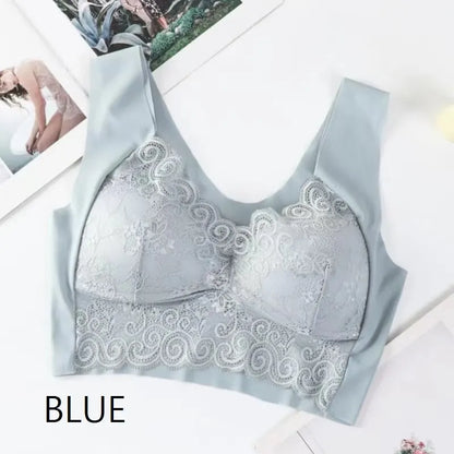 Women's Lace Bra Camisole: Breathable V Neck Underwear - Comfortable Gather Up Soft Casual Wear in Sizes L, XL, XXL