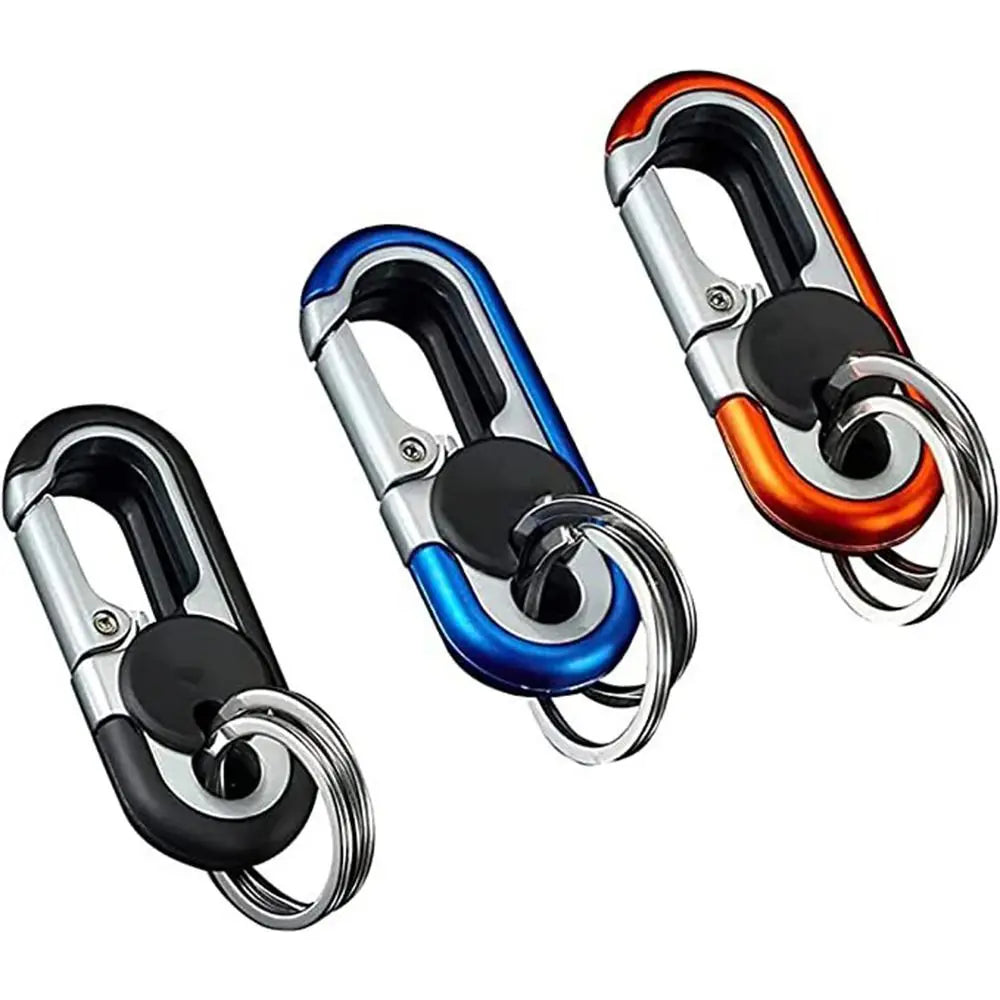 Double Ring Keychain: Men's Fashion Business Key Holder - Metal Key Buckle for Auto Car Styling Accessories