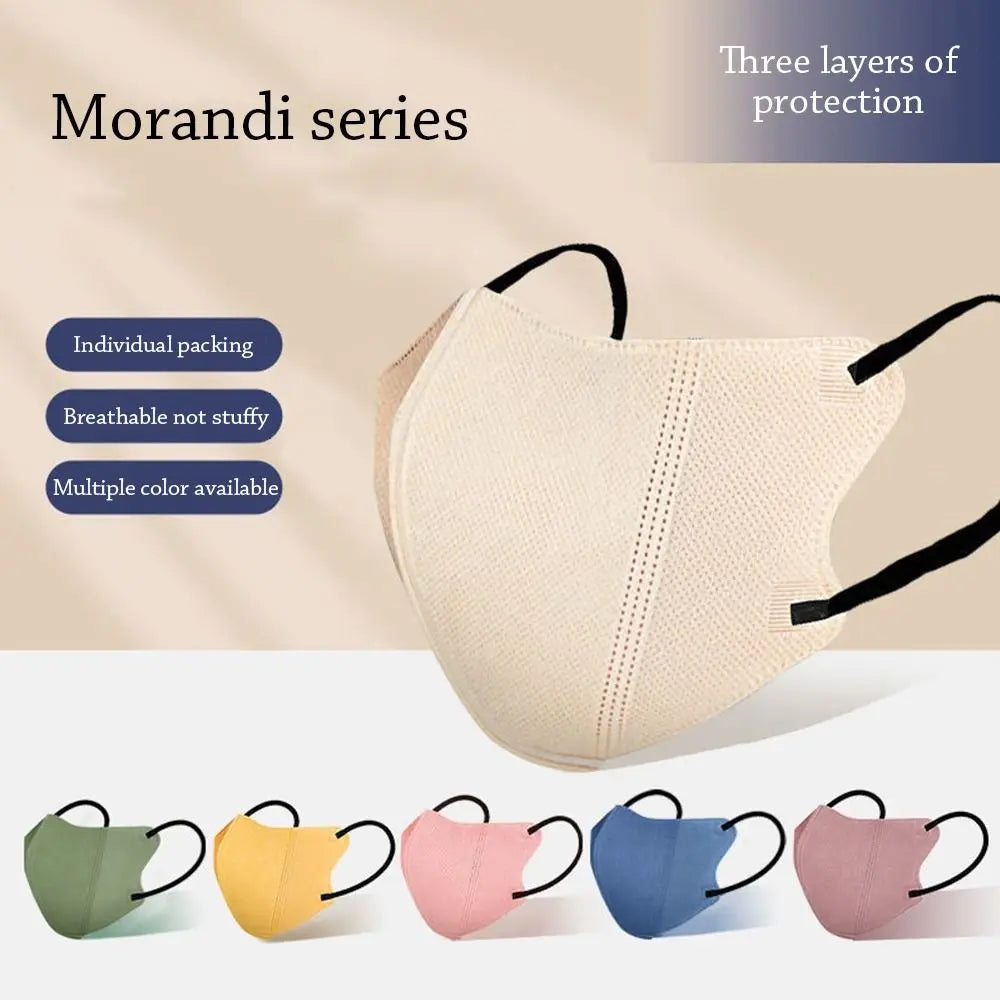10-Pack Adult Morandi Fish Mask – Summer Slim Edition 3-Layer Approved Respirator Face Masks