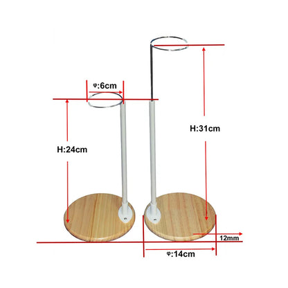 Wooden Base Doll Stand – Adjustable Plastic Support Holder for Figures & Action Models