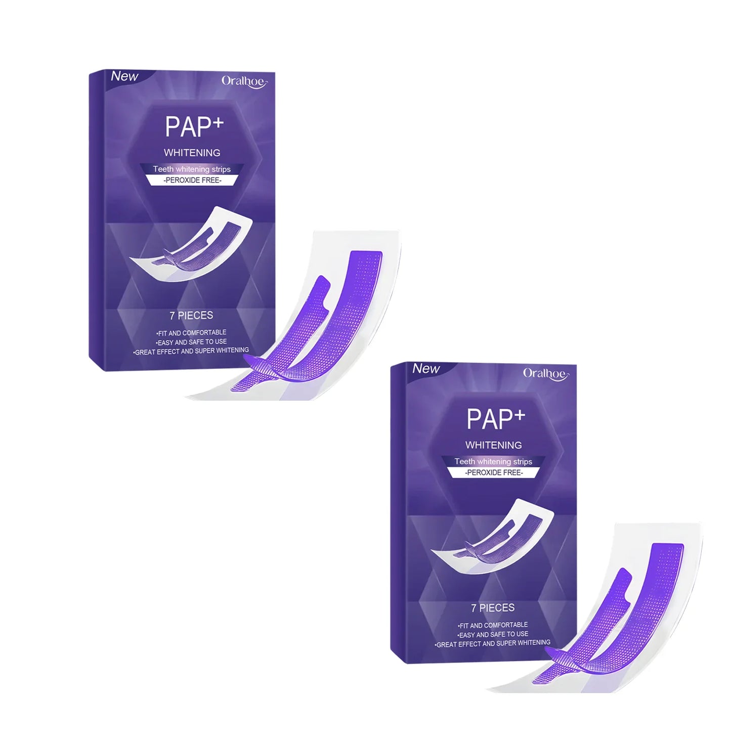 Purple Teeth Whitening Strips - Stain Removing Oral Care Strips for a Brighter Smile