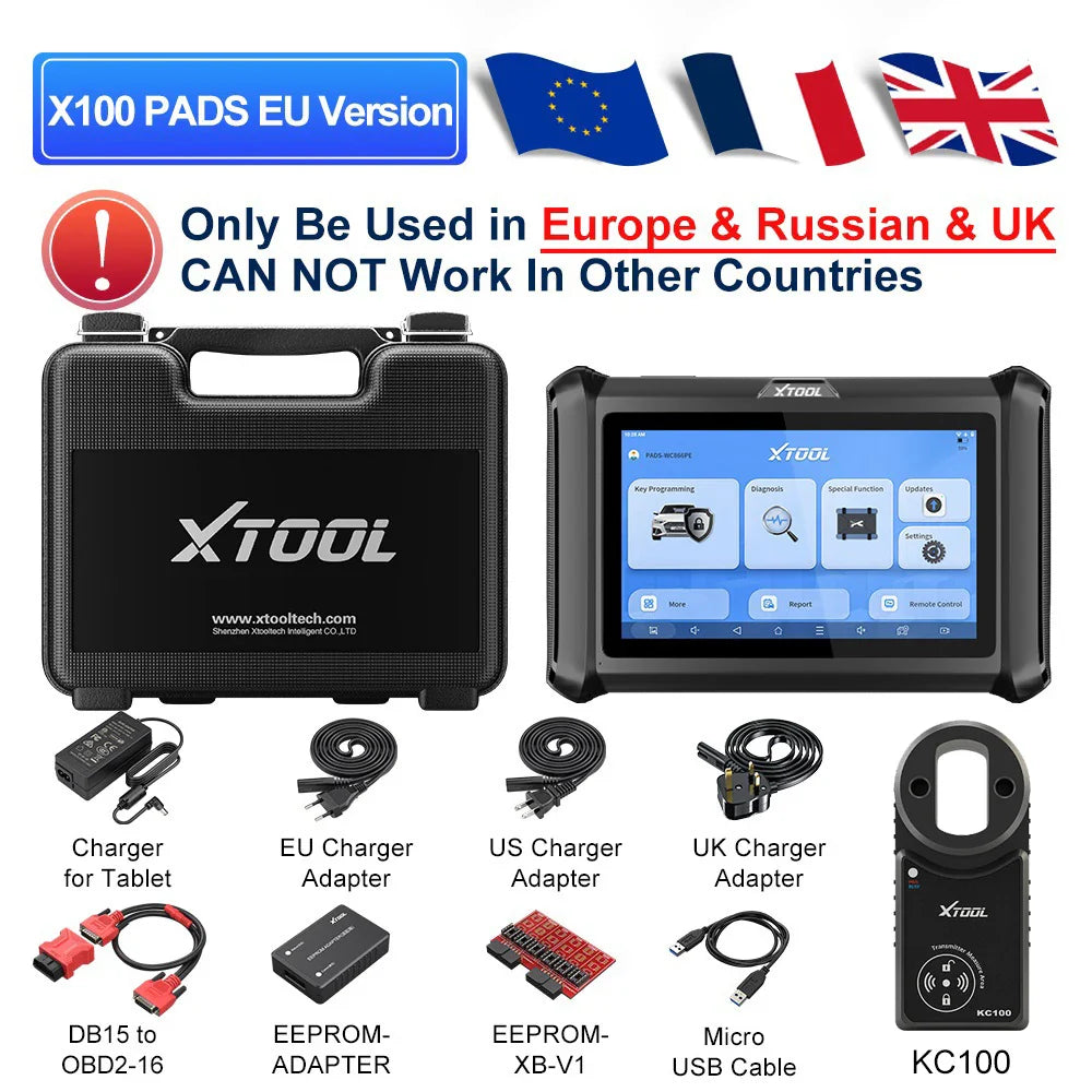 XTOOL X100 PADS Car Key Programmer & Generator – All-System PIN Code Reader, CANFD DOIP FCA V2.0 Automotive Diagnostic Scanner