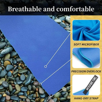 Quick-Drying Sports Towel: 40x80CM Blue, Grey, Green, or Orange - Ideal for Swimming, Gym, Fitness, Camping, Running and Beach Use