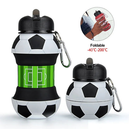 Leakproof Foldable Water Bottle for Kids: Portable Sports Mug for Basketball, Football, Baseball, Tennis, Golf - Ideal for School and Outdoor Activities