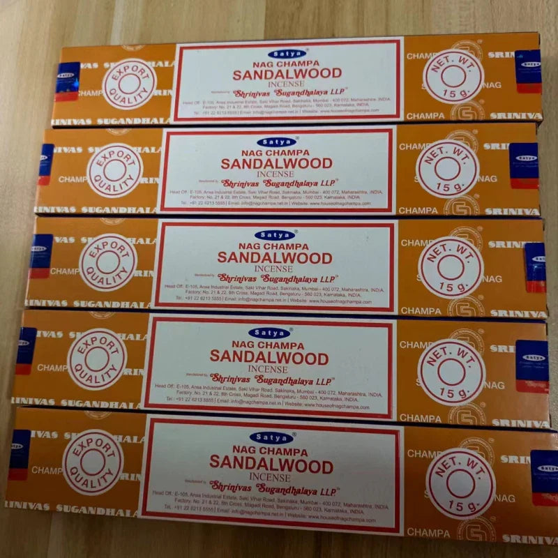 5 Box NAG Champa Satya Incense Collection – Handmade Sticks with Refreshing Medicinal Aromas for Home Fragrances