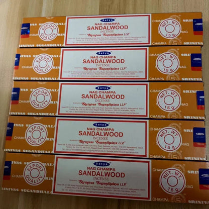 5 Box NAG Champa Satya Incense Collection – Handmade Sticks with Refreshing Medicinal Aromas for Home Fragrances