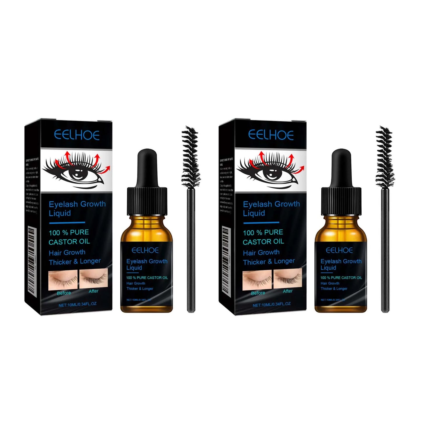 Natural Eyebrow & Eyelash Growth Serum — Thickening, Curling, Moisturizing with Castor Oil for Women