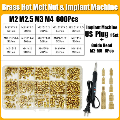 Brass Hot Melt Insert Knurled Nut – Copper Thermal Conduction Nut for 3D Printer Plastic Heat Insertion Tool