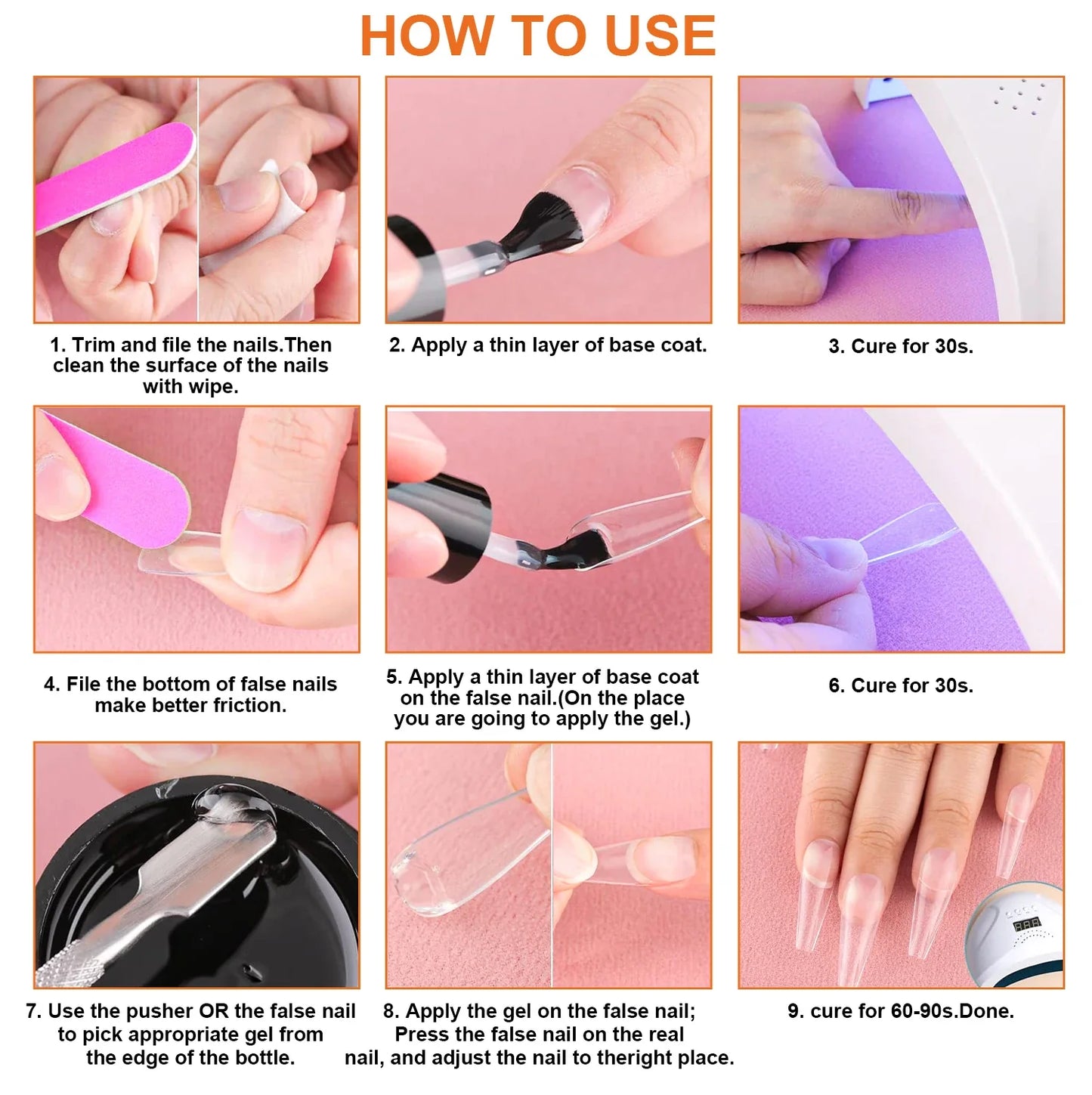 8g Multifunctional Solid Nail Tips Gel – Non-Stick Rhinestone Gel Glue for DIY Home Manicure
