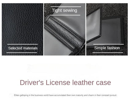 PU Leather Driver License Holder — Car Document Wallet for ID, Pass, Certificate, and Card Storage