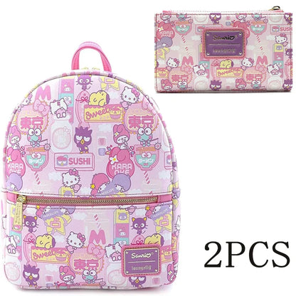 Stitch Luau Cosplay Double Strap Shoulder Bag – Women’s Beach Backpack & Wallet Purse