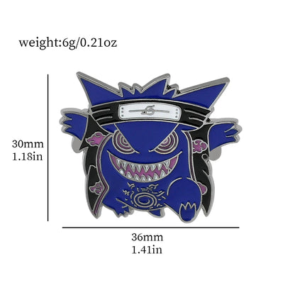 Gengar Cartoon Enamel Brooch — Anime Lapel Pin for Backpack Accessories, Fan Collection & Jewelry Gift