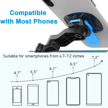 QUAD-LOCK Motorcycle & Bike Phone Holder — 360° Rotatable Navigation Stand with Secure Mount Bracket