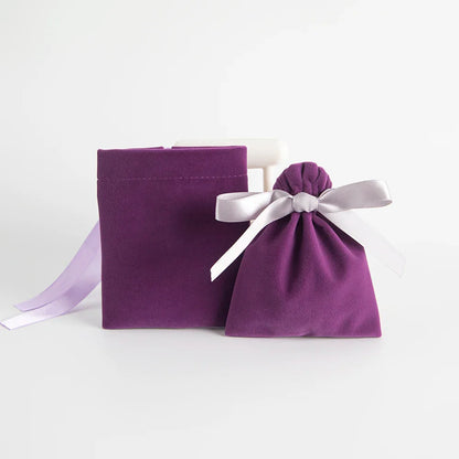 10PCS Purple Velvet Drawstring Bags — Jewelry Gift & Candy Storage Pouches