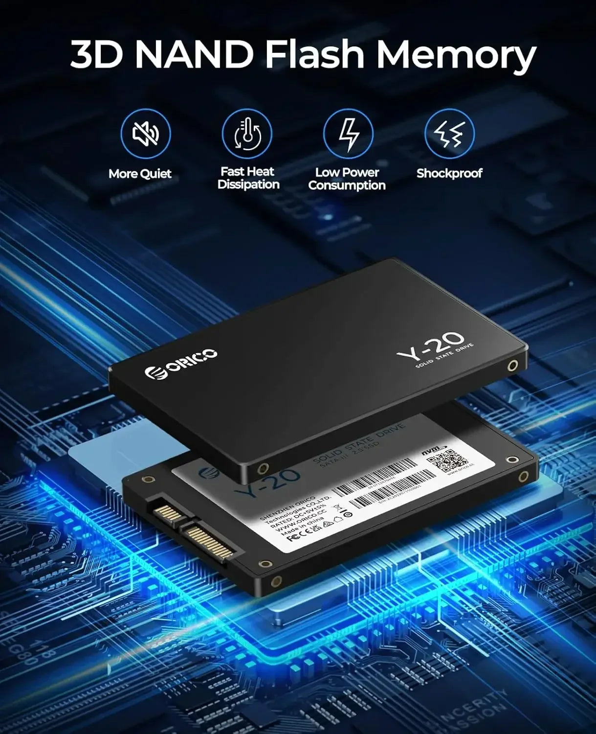 ORICO SATA III SSD 2.5” — 512GB-4TB 3D NAND Internal Solid State Drive Up to 550MB/s for PC & Laptop Upgrade