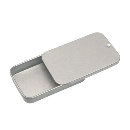 Metal Rectangular Mini Tin Box – Hinged Push-Top Candy, Pill & Small Storage Container