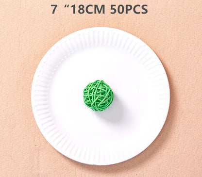 50PCS Disposable Paper Plates for Party, Picnic, DIY Drawing & Kids Craft Activities