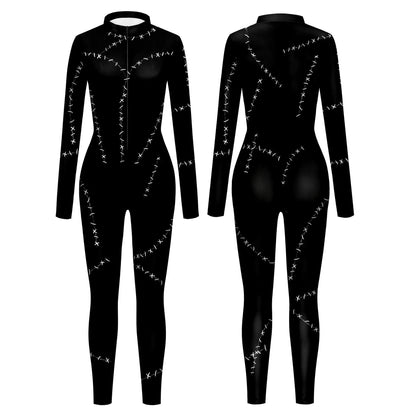 Black Catwoman Cosplay Jumpsuit - Women's Halloween Zentai Catsuit Costume for Parties