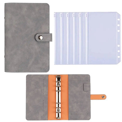 2024 A6 Budget Binder – PU Leather Notebook with Cash Envelopes System, Clip-On Binder Pockets for Money Saving & Bill Organizer Gifts