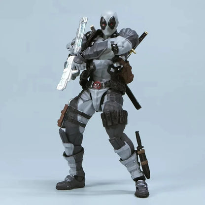 AMAZING YAMAGUCHI Deadpool & Wolverine 2.0 Action Figure – Grey Mutants Joint Movable KAIYODO Model Toy for Kids & Collectors