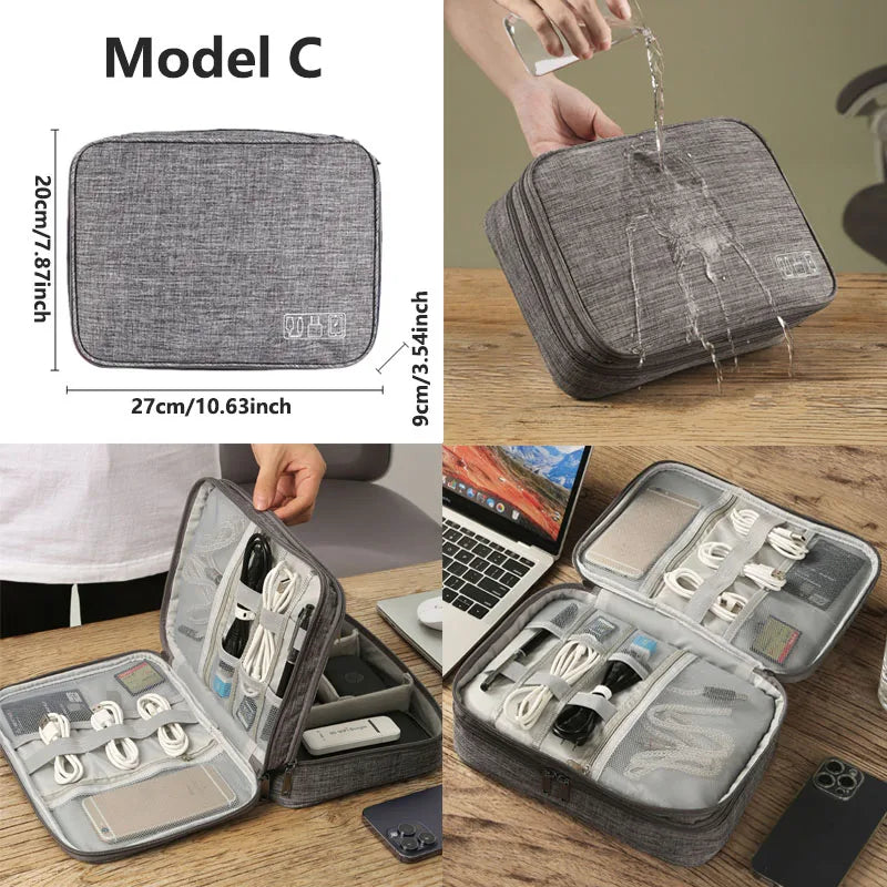 Waterproof Travel Cable Organizer Bag – Portable Digital Storage Pouch for Electronic Accessories