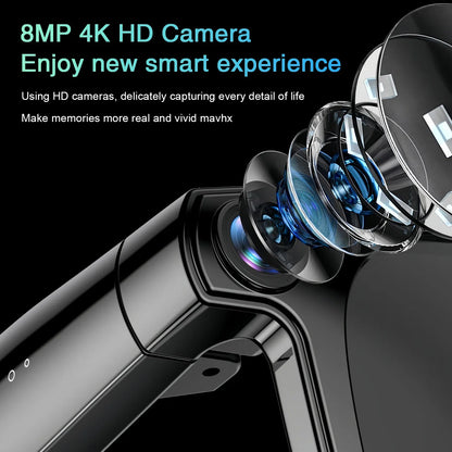 AI Smart Glasses - 800W HD Camera 1080P Video Recording 100+ Language Translation Bluetooth Music & Call Sunglasses