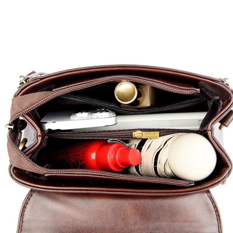 Luxury Women’s Leather Designer Handbag – High Quality Casual Tote Top-Handle Shoulder Messenger Bag