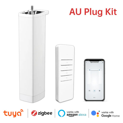 Smart Tuya WiFi/ZigBee Electric Curtain Shutter Motor – 22.5CM, RF Remote, App Control, Alexa, Google Assistant & SmartThings Compatible