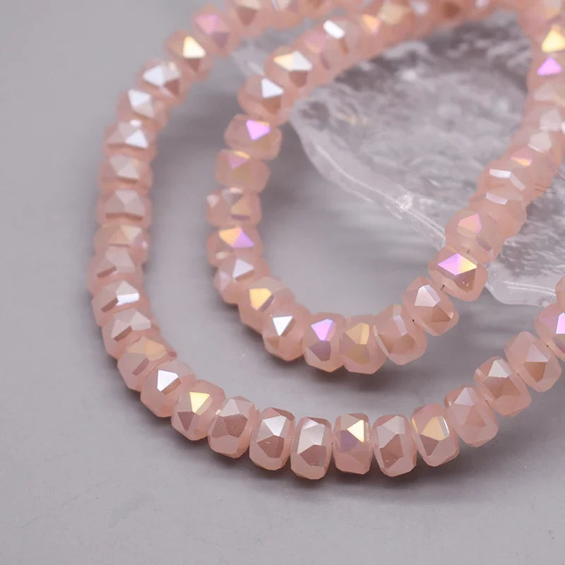 8mm Crystal Glass Beads Set - 30PCS Color Wheel Faceted Round Loose Beads for DIY Jewelry Making & Bracelets