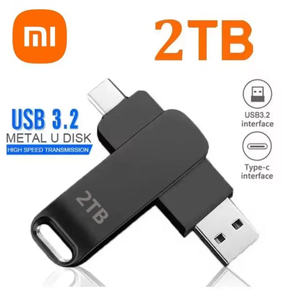 Xiaomi USB 3.2 16TB Flash Drive — High-Speed Metal Pendrive, Waterproof Portable Memory Stick