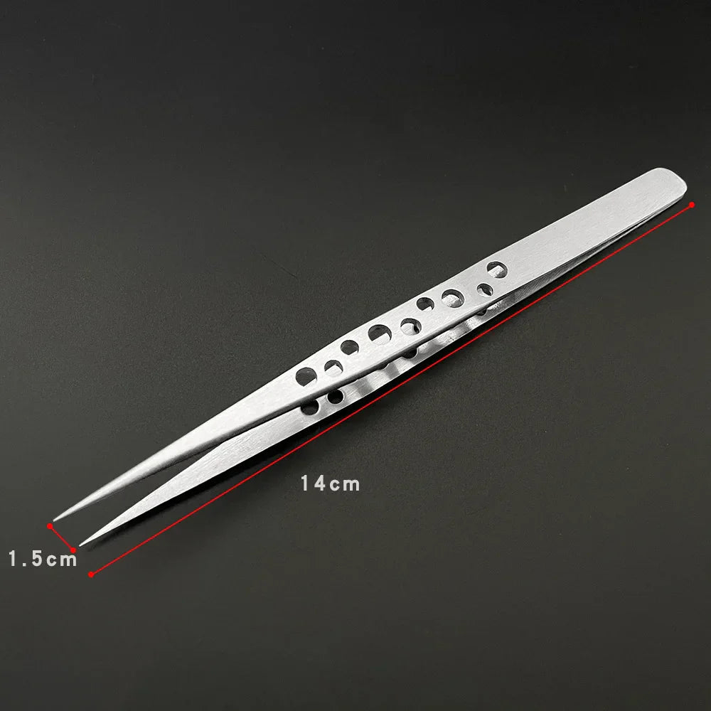 Precision Anti-Static Electronics Tweezers Set – Stainless Steel Curved & Straight Tip Forceps for Phone Repair & Industrial Use
