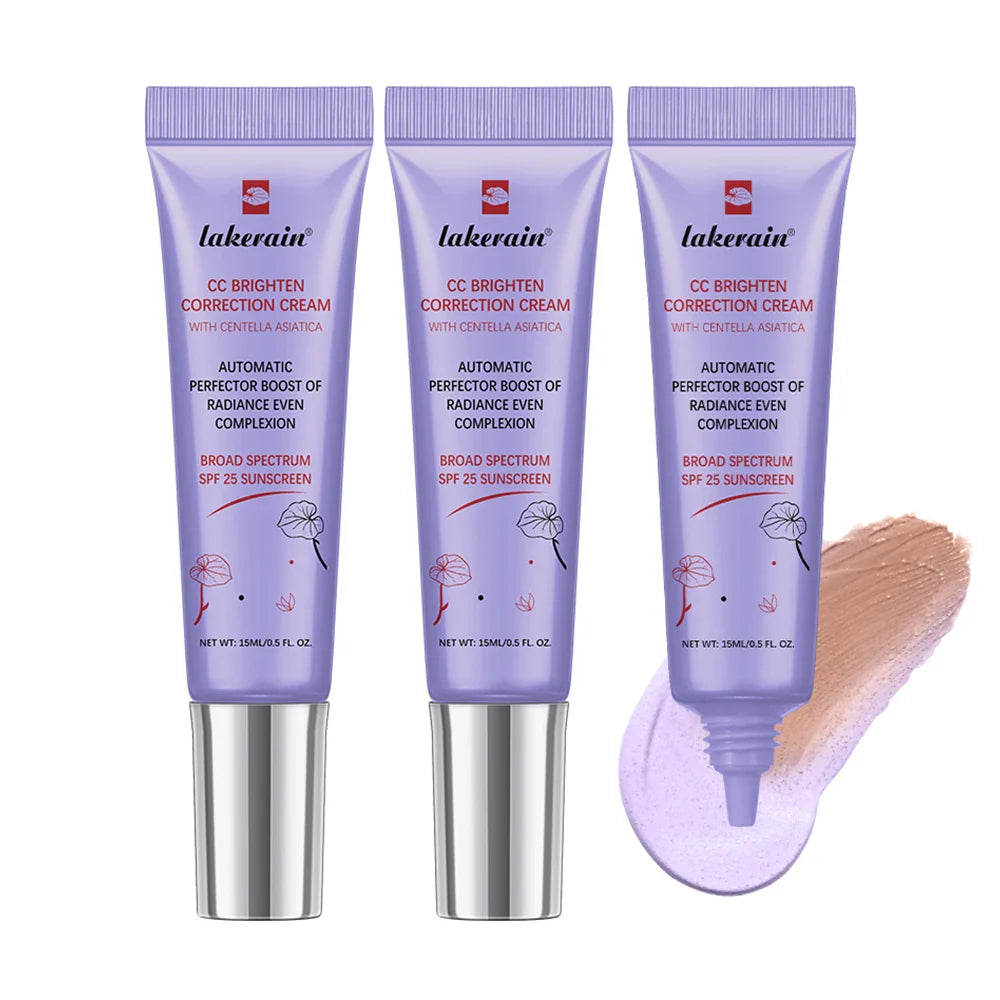 3Pcs/Set CC Cream Centella – Korean Color-Changing Liquid Foundation, Face Base Makeup & Foundation Cream