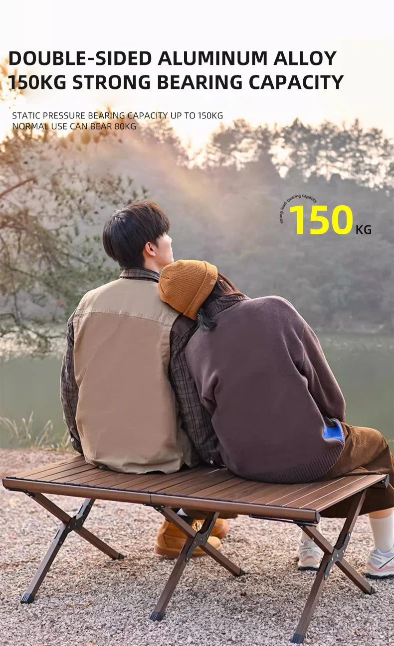 Hispeed Outdoor Camping Folding IGT Table – Multifunctional Wood Table with Gas Stove for BBQ, Picnic & Camp Grill
