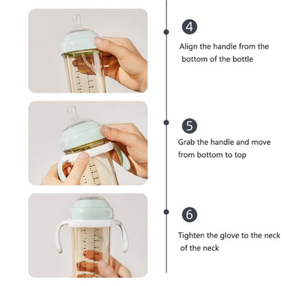 Square Handle Feeding Bottle – Lightweight, Easy Grasp for Baby 6M+, Hegen Bottle Cover Replacement