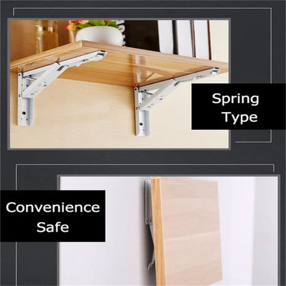 Adjustable Wall Mounted Triangle Folding Angle Bracket - 8/10/12/14 Inch Heavy Support Hardware for Bench, Table, Shelf - Furniture Accessory