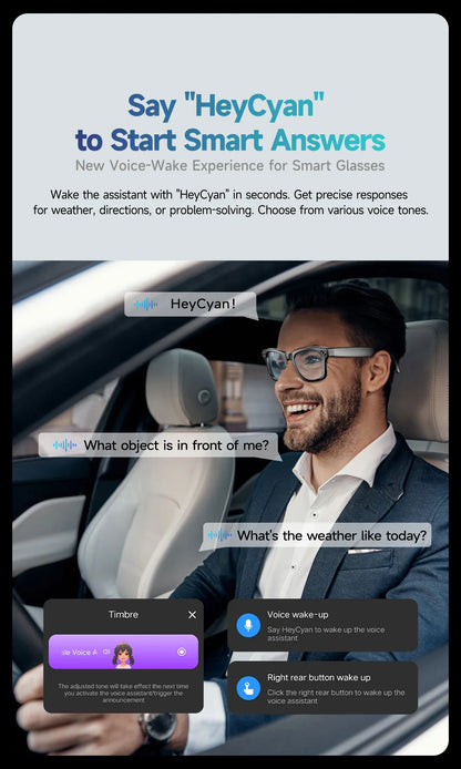 LIGE AI Smart Glasses — 8MP Camera, Video Recording, 100+ Languages Translation, Bluetooth Call & Music for Men & Women