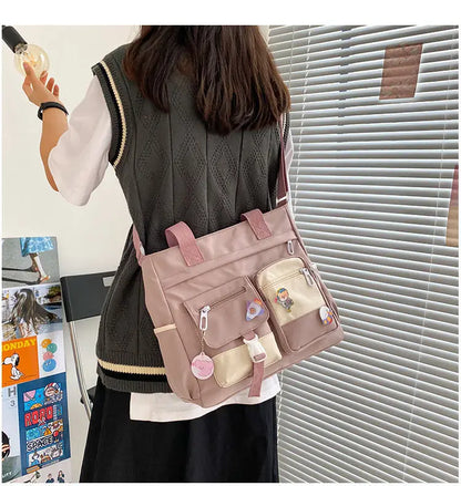 Waterproof Canvas Women’s Handbag – Nylon Shoulder Tote, Oxford Crossbody Messenger Bag for Girls