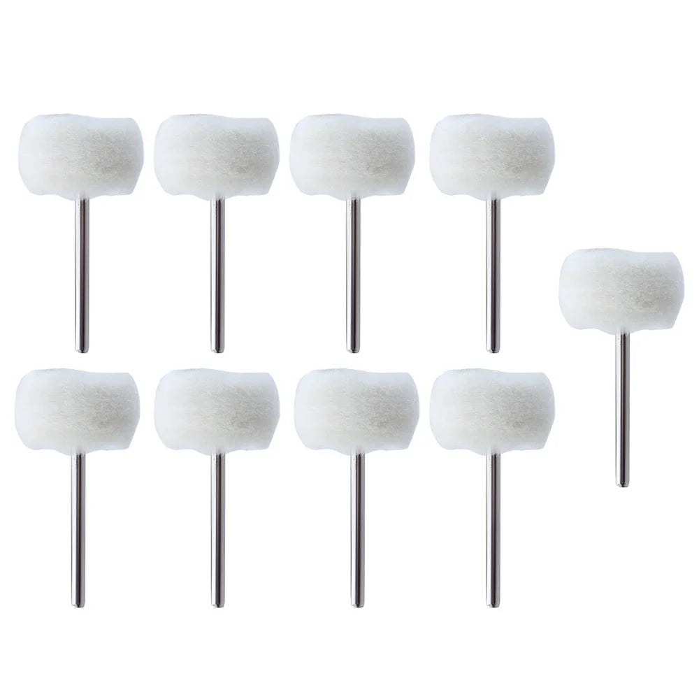 1-10pcs Mini 3mm Felt Polishing Brush – Sanding & Grinding Heads for Dremel Rotary Tool Jade Buffing